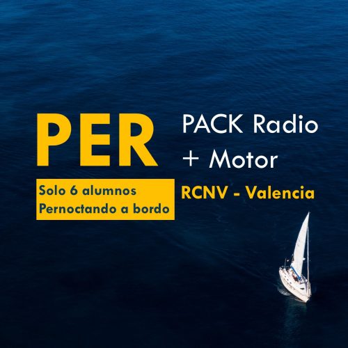 Curso PER pack de prácticas motor + Radio ROCA Máximo 6 alumnos y pernoctando a bordo. En Valencia. escuela nautica Blue Spirit.