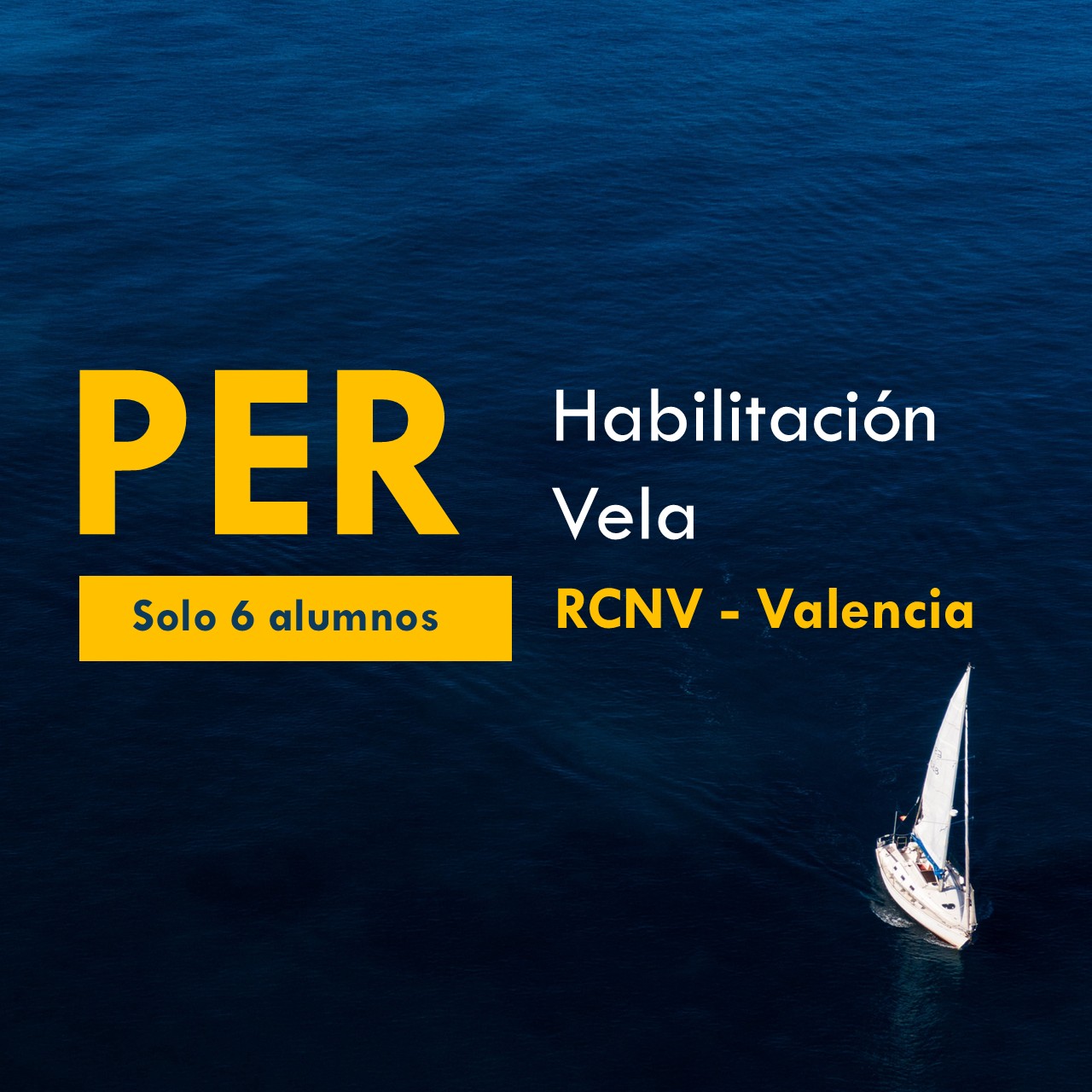 Curso PER habilitación a vela. Máximo 6 alumnos y pernoctando a bordo. En Valencia. escuela nautica Blue Spirit.
